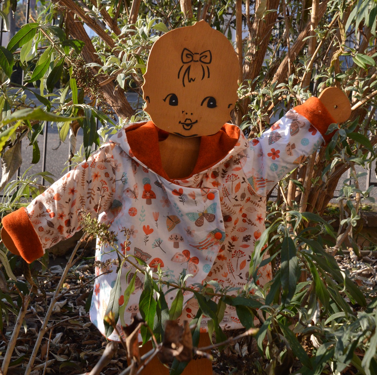 Photo de la veste KORRIGAN avec le tissu chouette