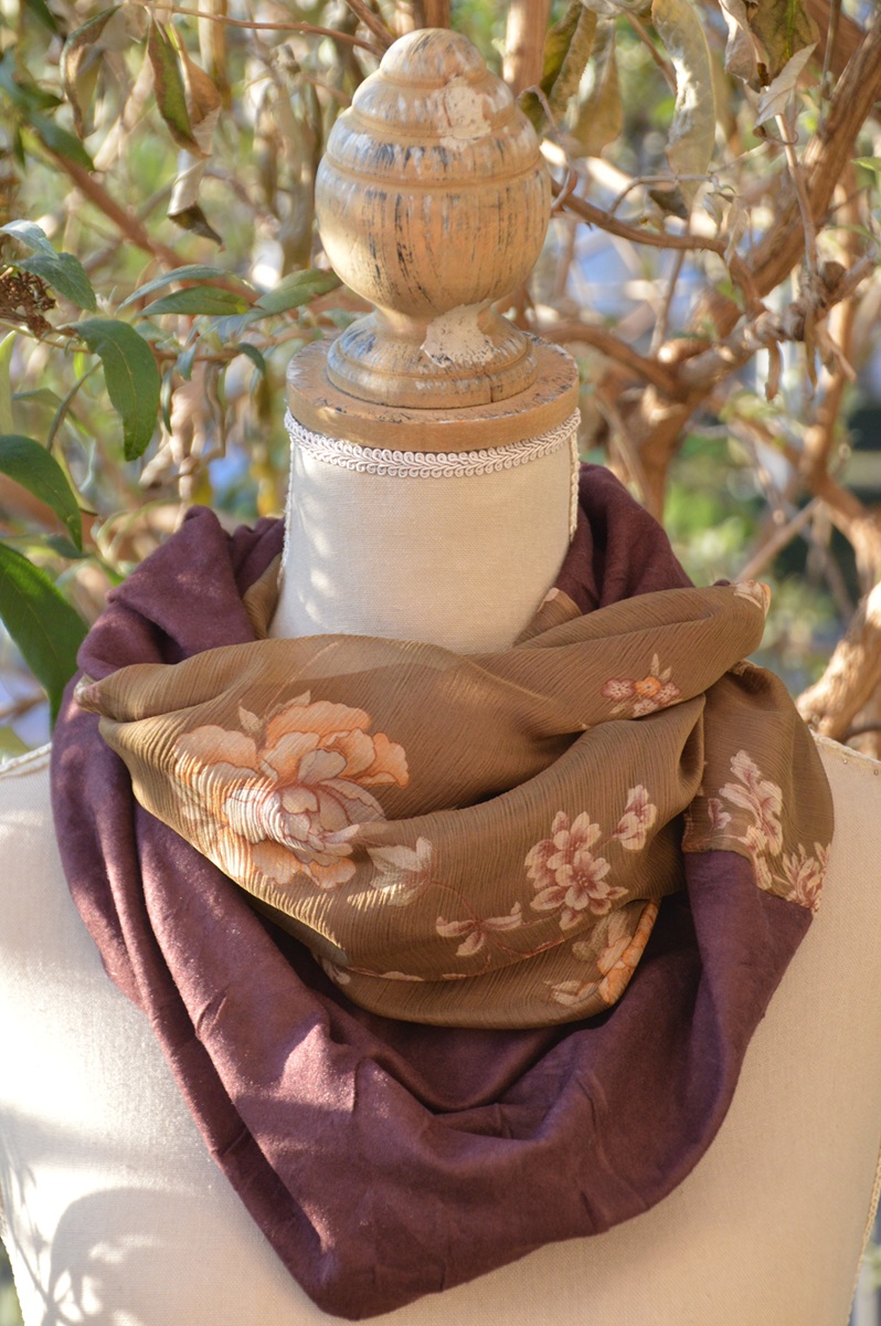 KOU fleur kaki vieux rose