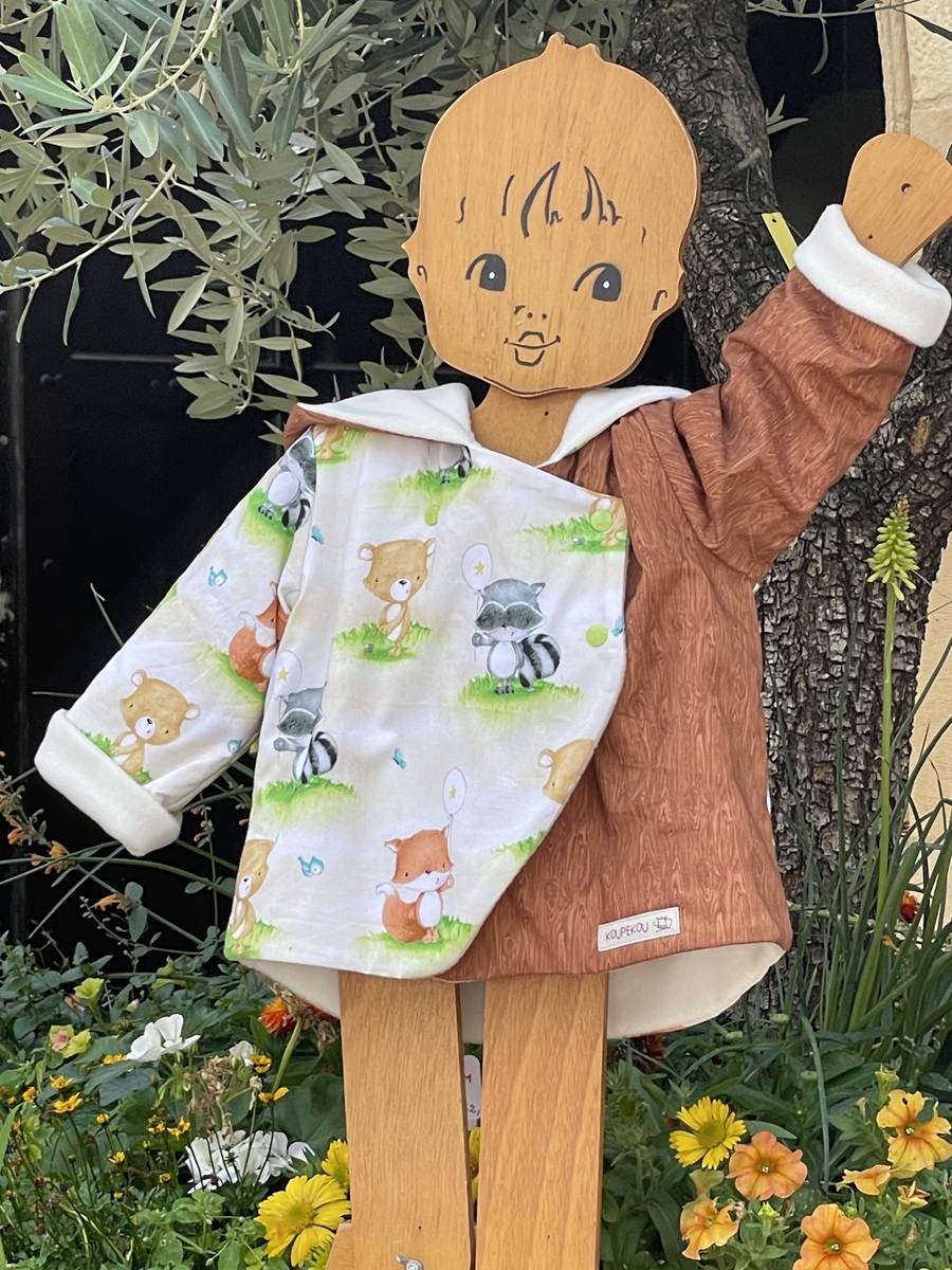 Veste KORRIGAN bébés animaux bois